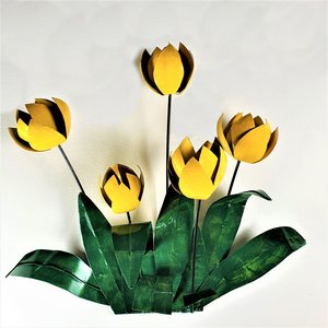 Wanddeco Tulip 3D &quot;Yellow&quot;